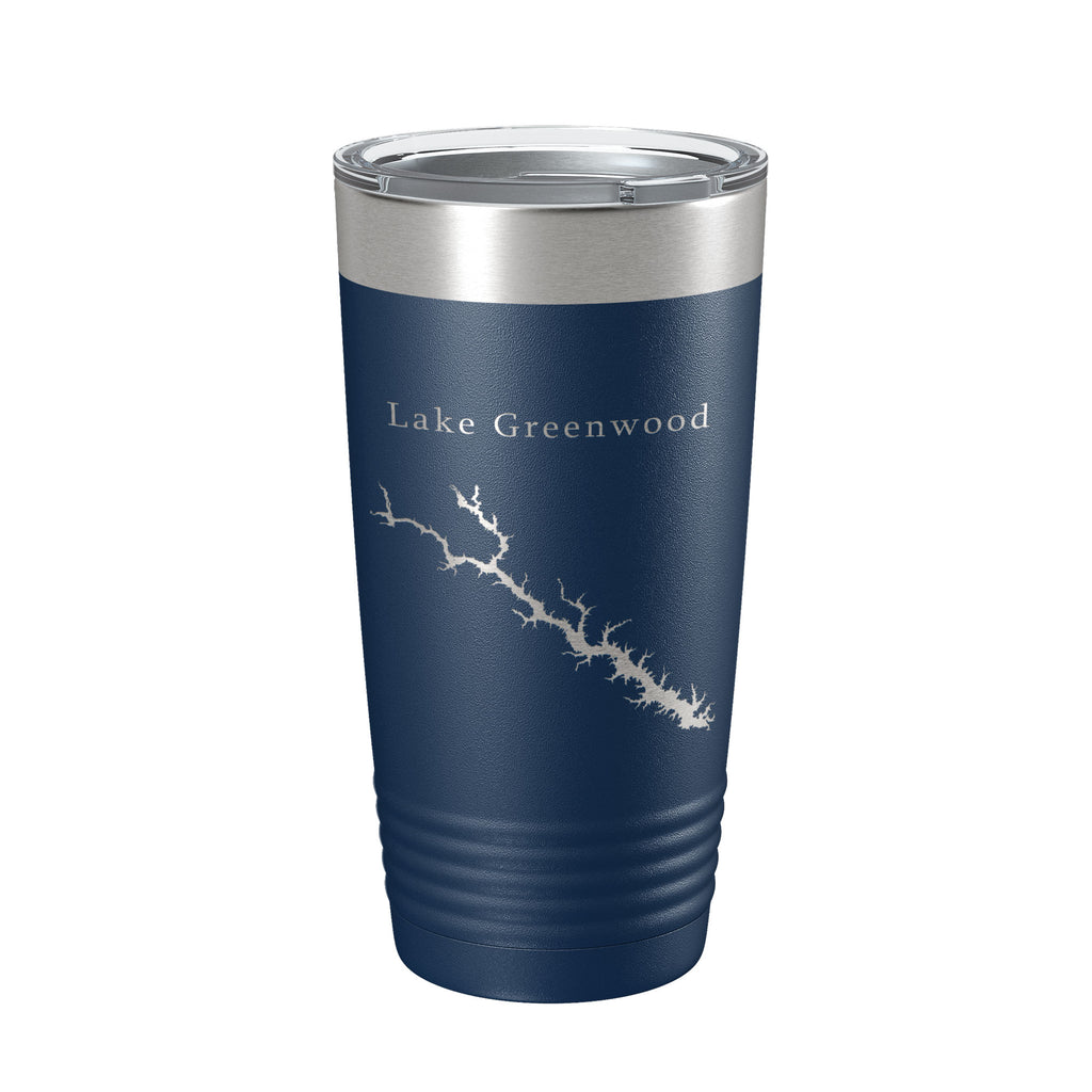 Lake Greenwood Map Tumbler Travel Mug Insulated Laser Engraved Coffee Cup South Carolina 20 oz