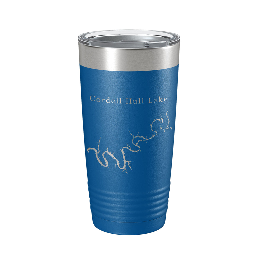 Cordell Hull Lake Map Tumbler Travel Mug Insulated Laser Engraved Coffee Cup Tennessee 20 oz