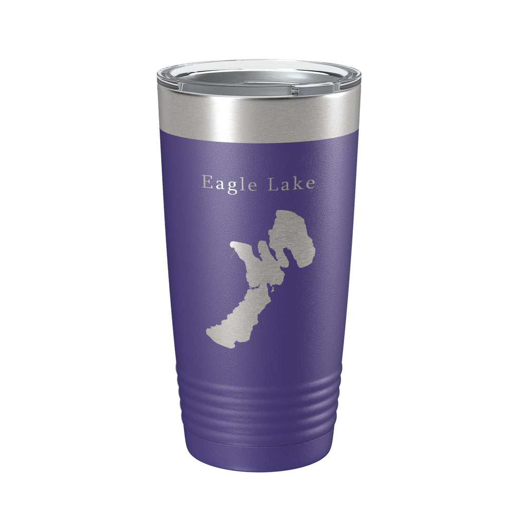 Eagle Lake Map Tumbler Travel Mug Insulated Laser Engraved Coffee Cup California 20 oz
