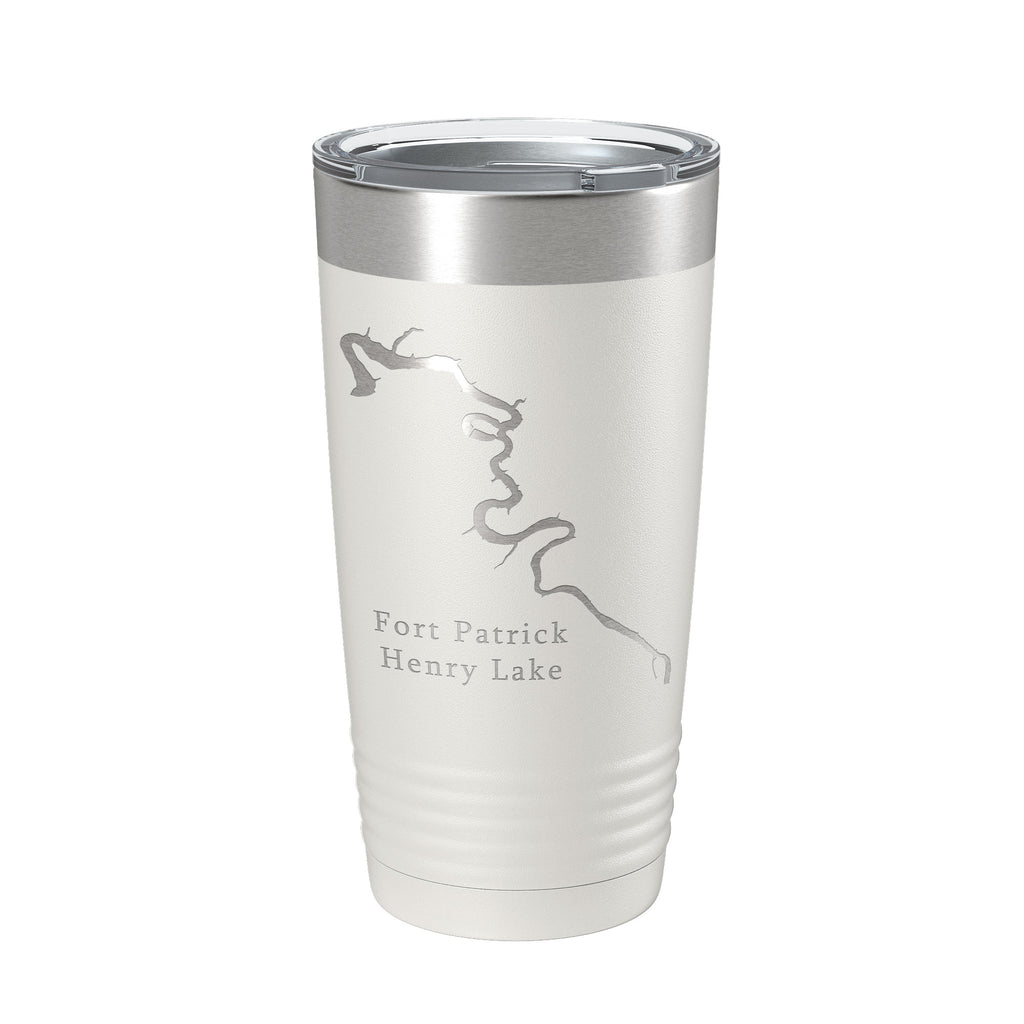 Fort Patrick Henry Lake Map Tumbler Travel Mug Insulated Laser Engraved Coffee Cup Tennessee 20 oz