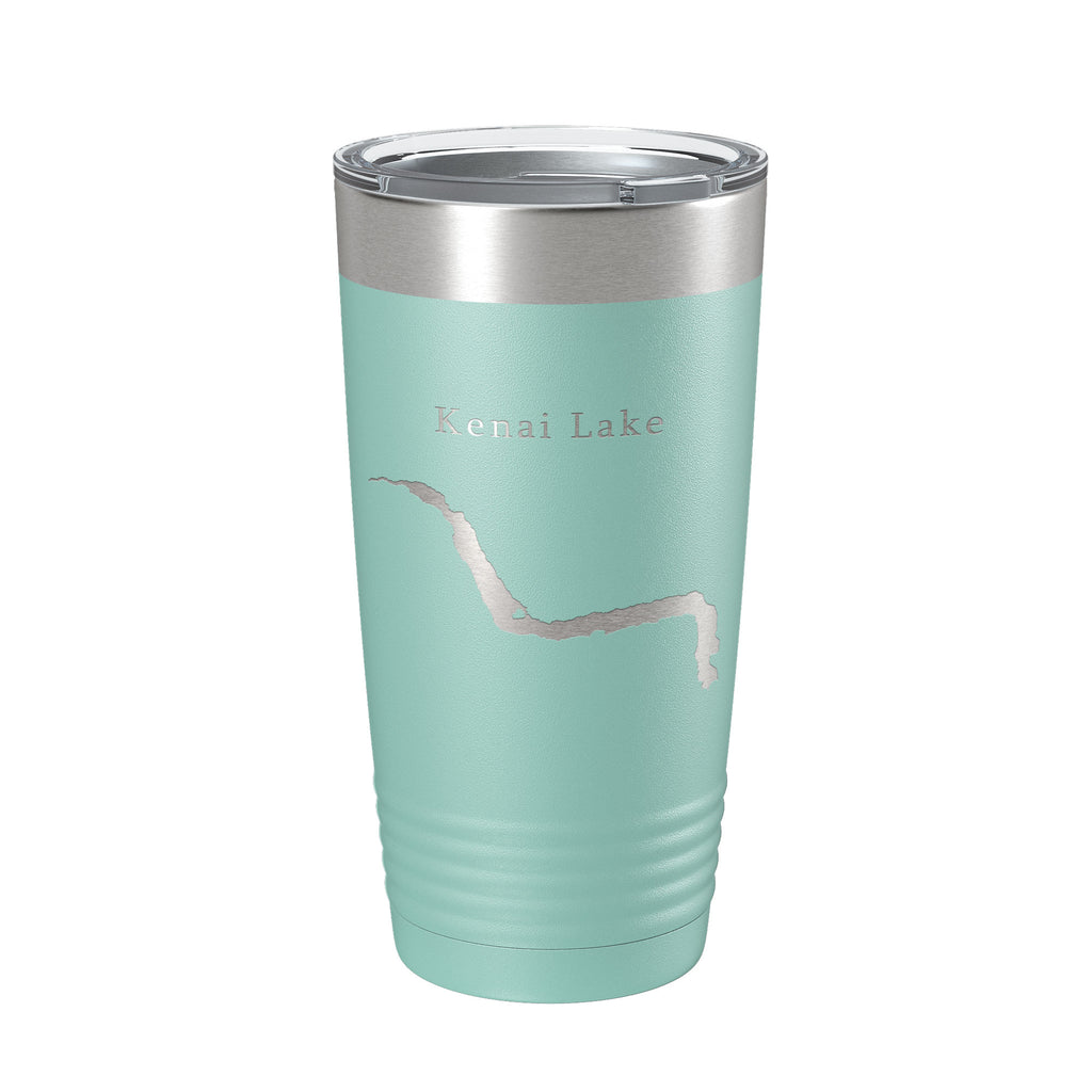 Kenai Lake Map Tumbler Travel Mug Insulated Laser Engraved Coffee Cup Alaska 20 oz