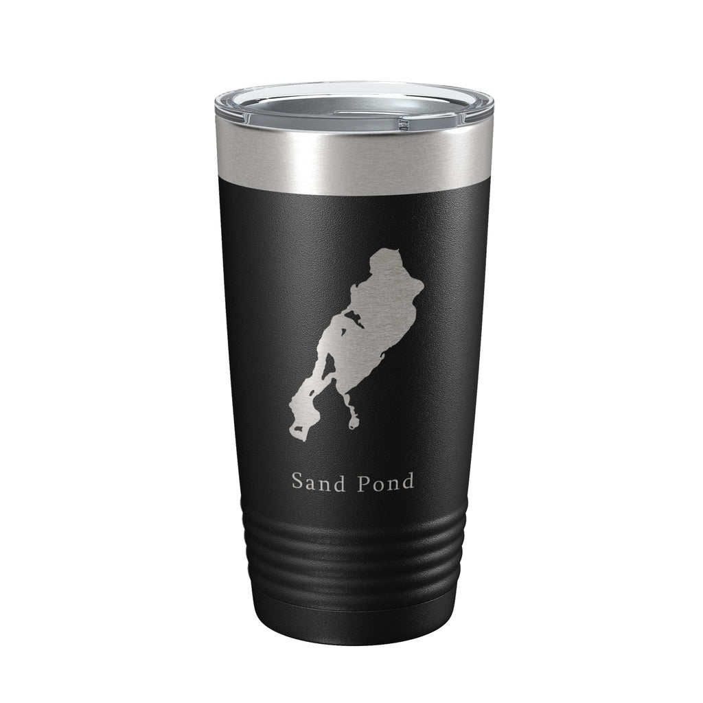 Sand Pond Tumbler Lake Map Travel Mug Insulated Laser Engraved Coffee Cup Maine 20 oz