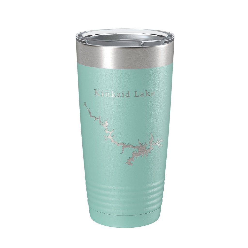 Kinkaid Lake Map Tumbler Travel Mug Insulated Laser Engraved Coffee Cup Illinois 20 oz