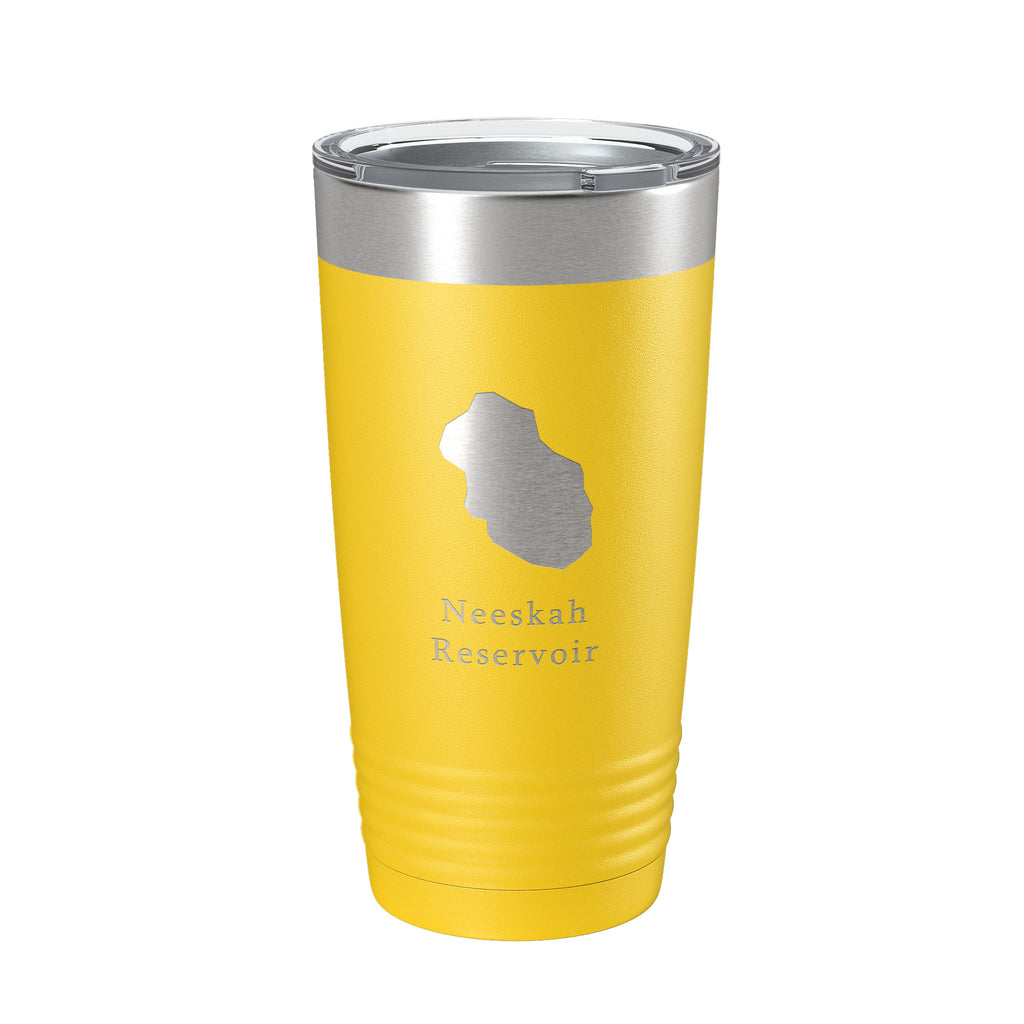 Neeskah Reservoir Tumbler Lake Map Travel Mug Insulated Laser Engraved Coffee Cup Colorado 20 oz
