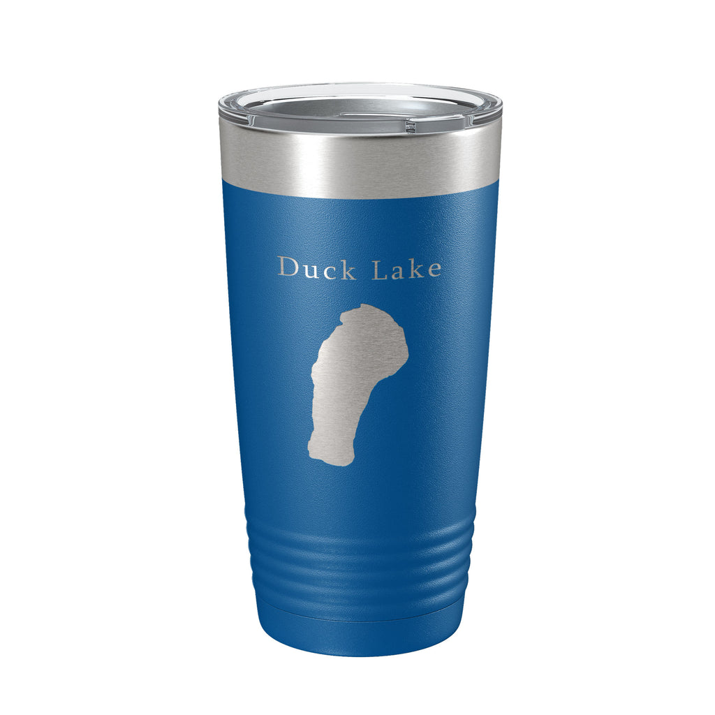 Duck Lake Map Tumbler Travel Mug Insulated Laser Engraved Coffee Cup Calhoun County Michigan 20 oz