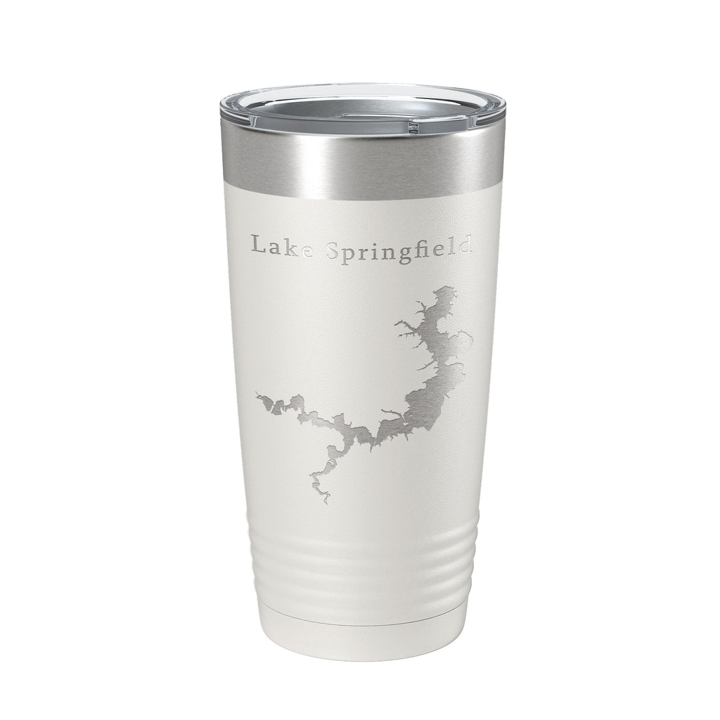 Lake Springfield Map Tumbler Travel Mug Insulated Laser Engraved Coffee Cup Illinois 20 oz