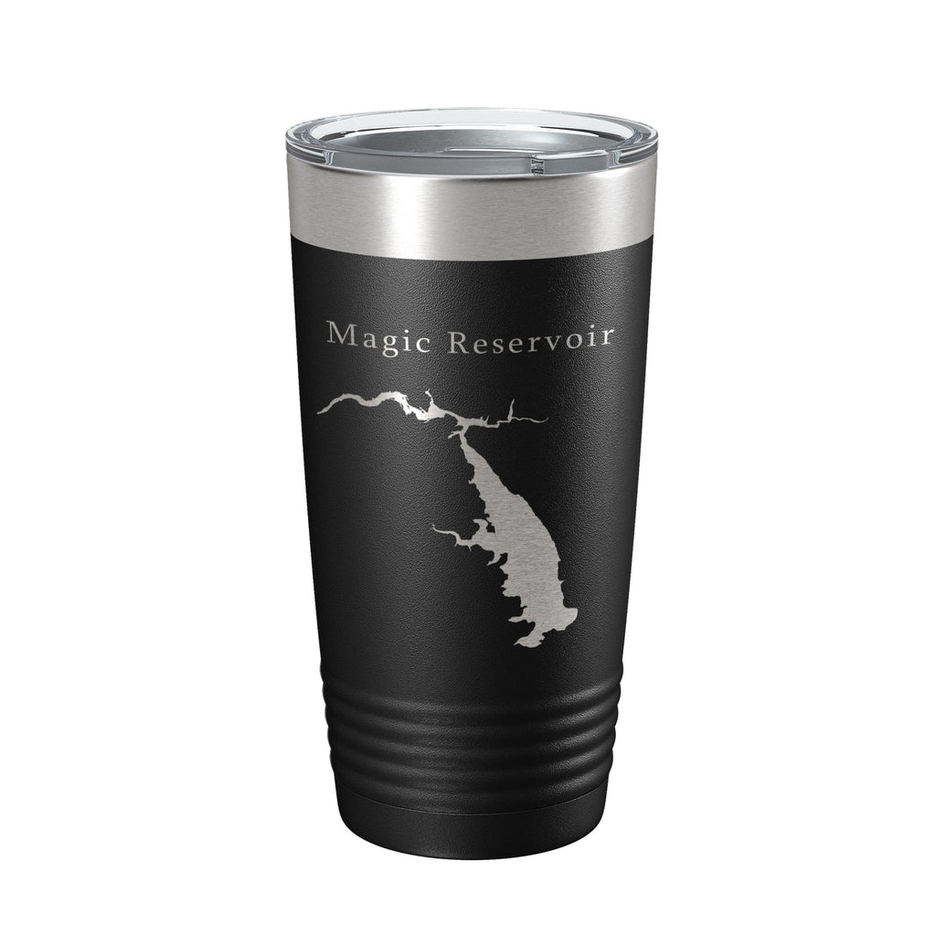 Magic Reservoir Tumbler Lake Map Travel Mug Insulated Laser Engraved Coffee Cup Idaho 20 oz