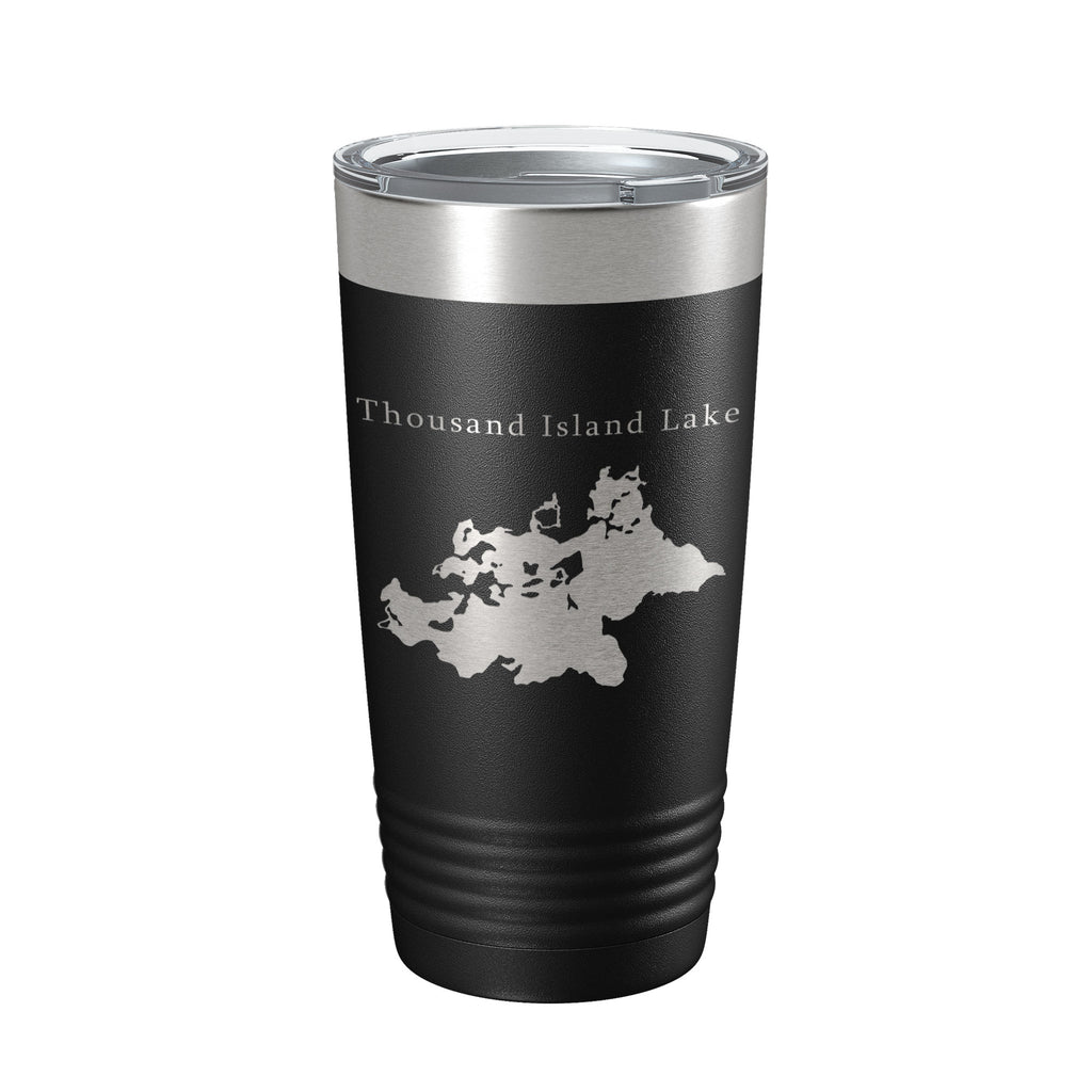 Thousand Island Lake Cisco Chain Map Tumbler Travel Mug Insulated Laser Engraved Coffee Cup Michigan 20 oz