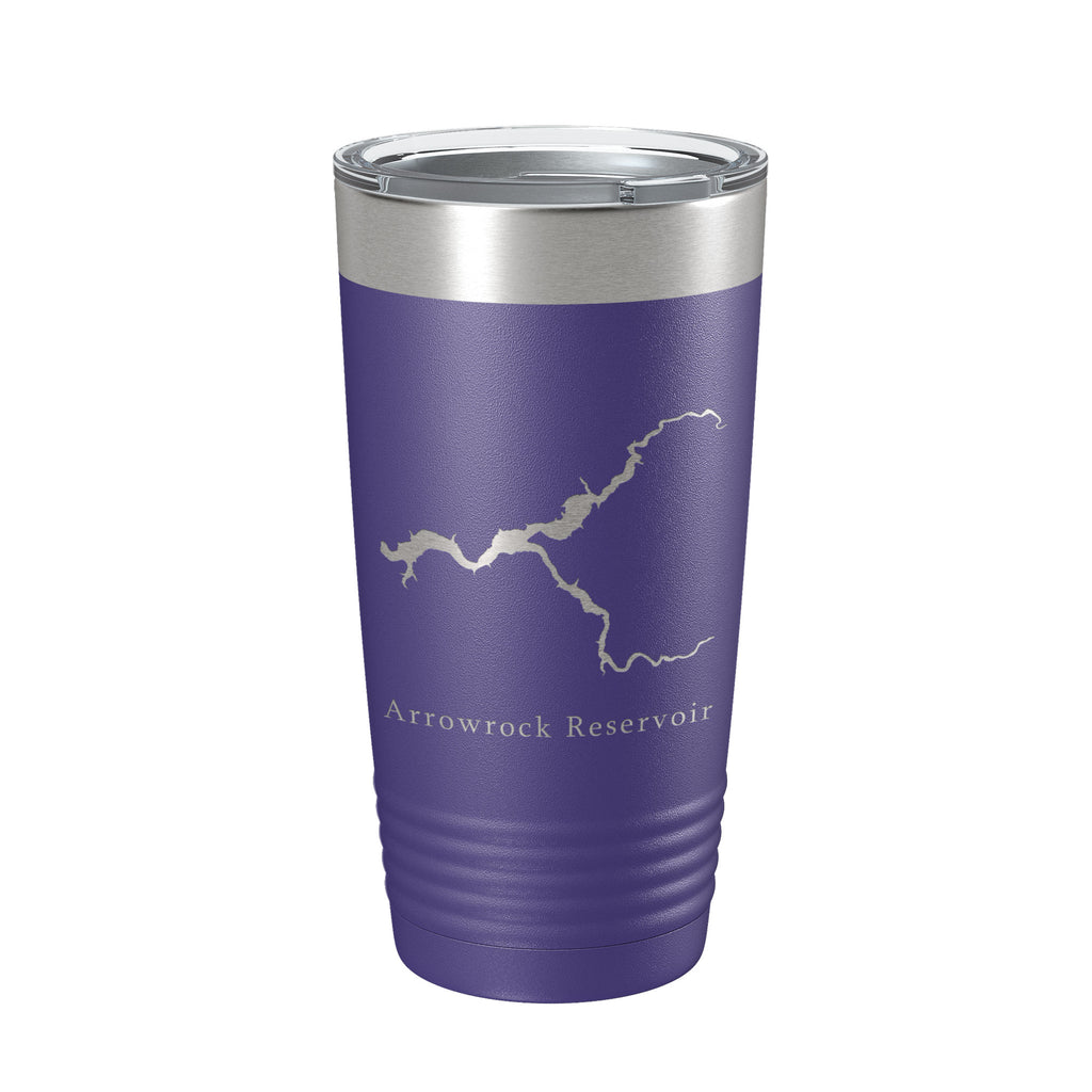 Arrowrock Reservoir Tumbler Lake Map Travel Mug Insulated Laser Engraved Coffee Cup Boise River Idaho 20 oz