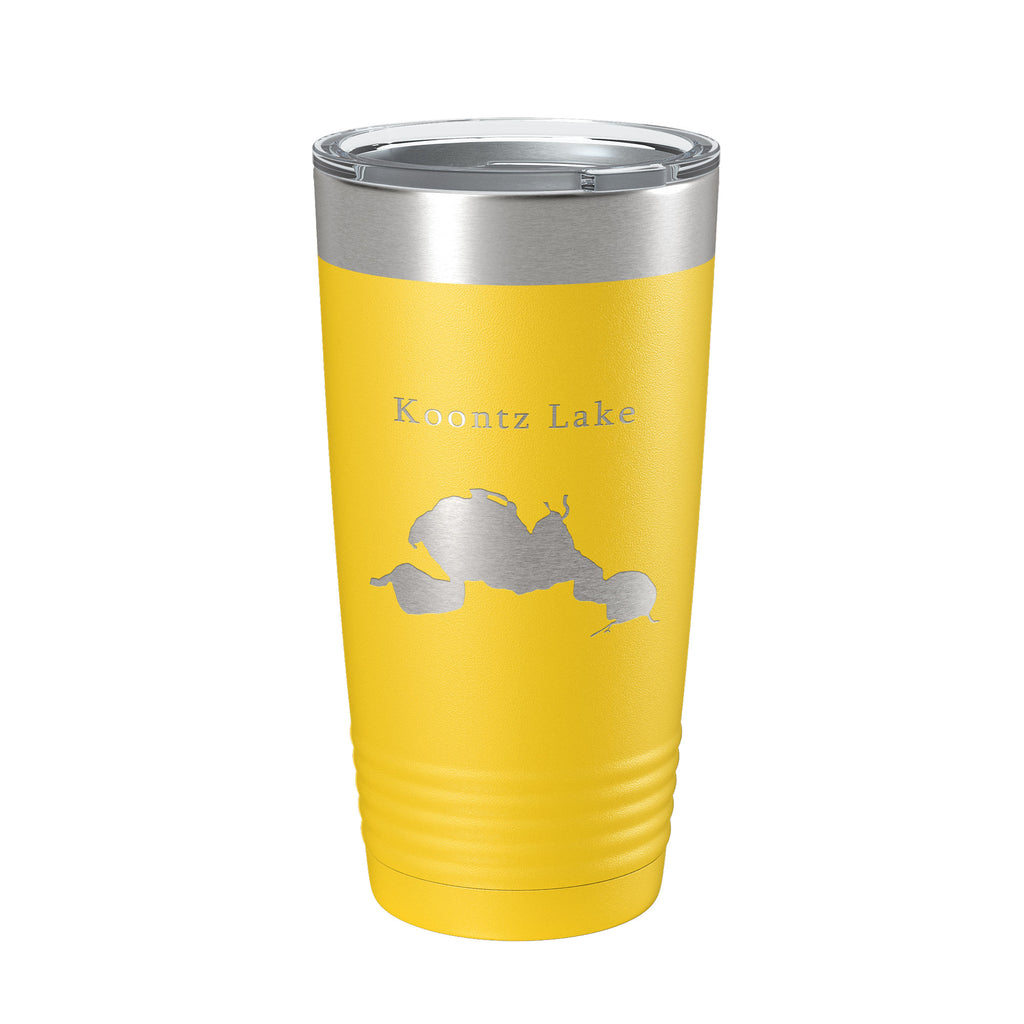 Koontz Lake Map Tumbler Travel Mug Insulated Laser Engraved Coffee Cup Indiana 20 oz
