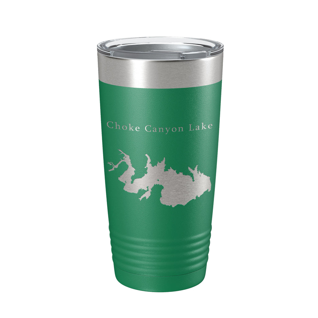 Choke Canyon Lake Map Tumbler Travel Mug Insulated Laser Engraved Coffee Cup Texas 20 oz