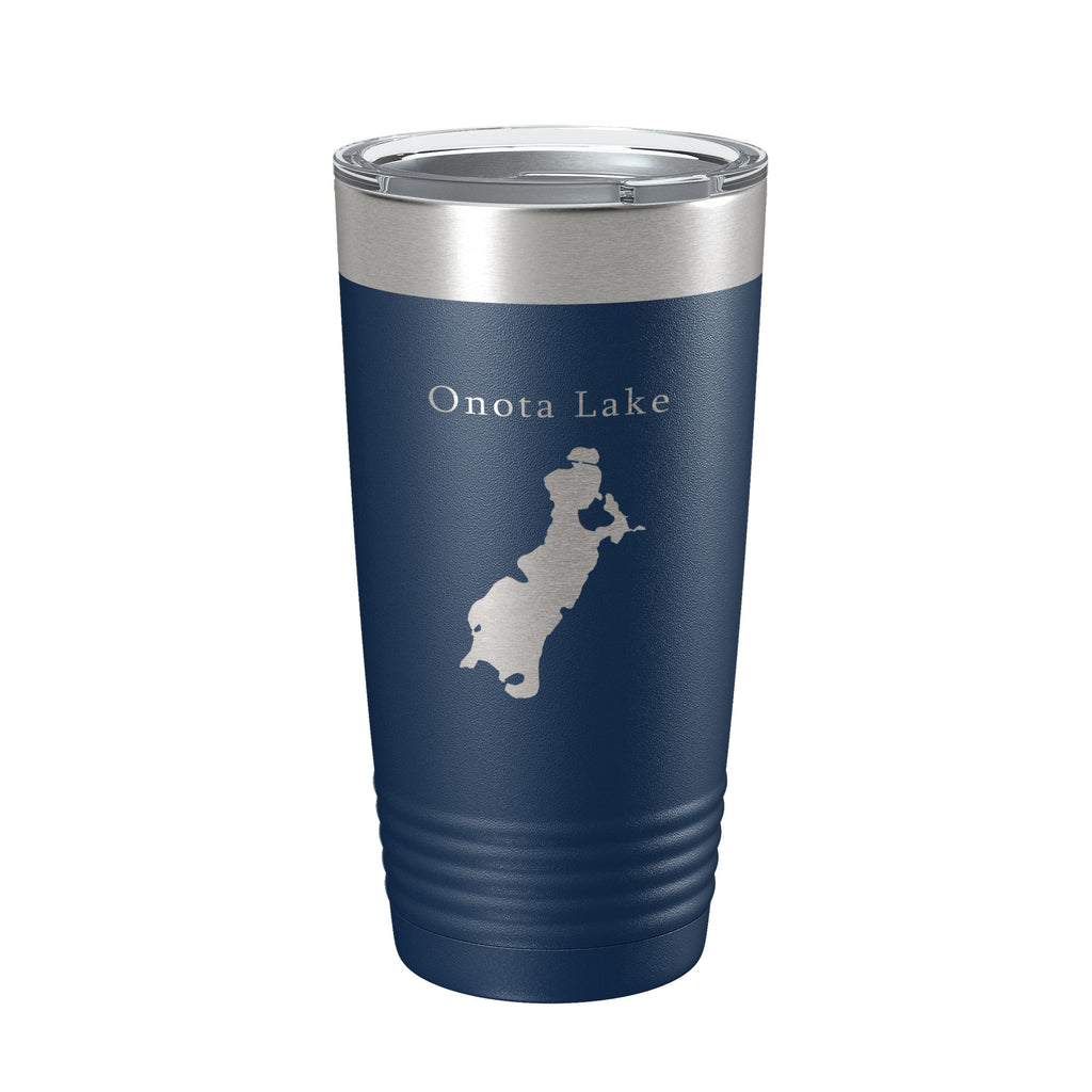 Onota Lake Map Tumbler Travel Mug Insulated Laser Engraved Coffee Cup Massachusetts 20 oz