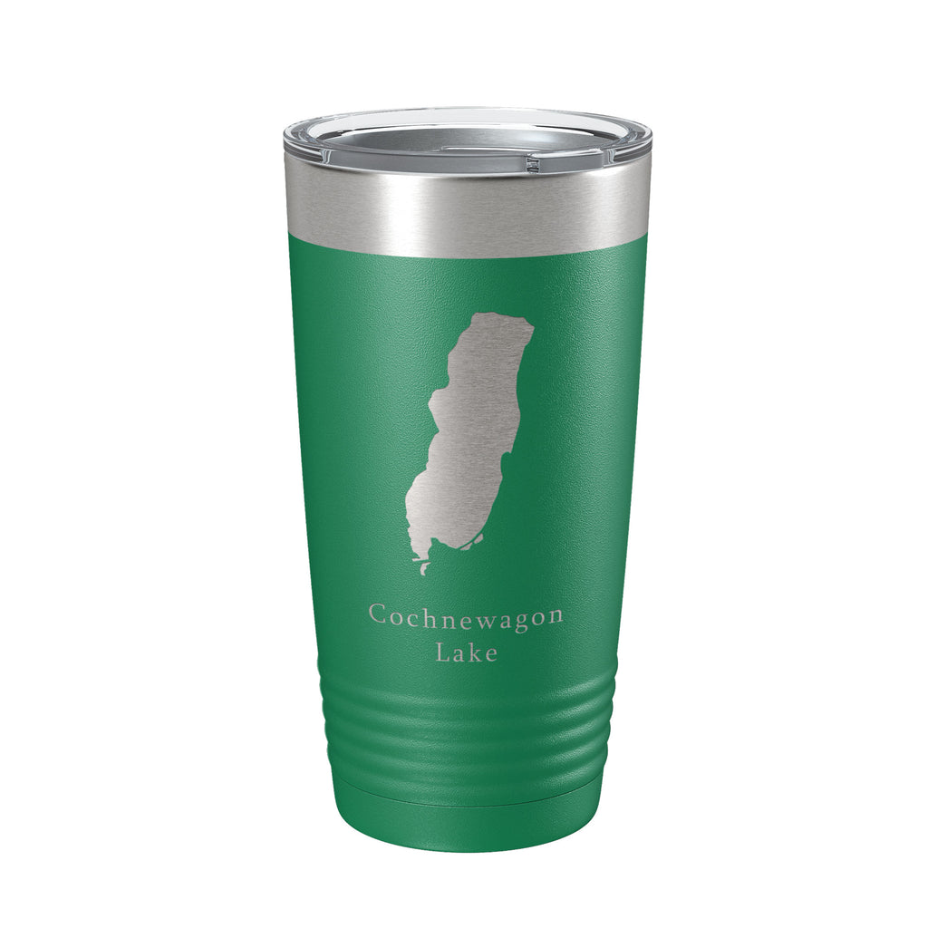 Cochnewagon Lake Pond Map Tumbler Travel Mug Insulated Laser Engraved Coffee Cup Maine 20 oz