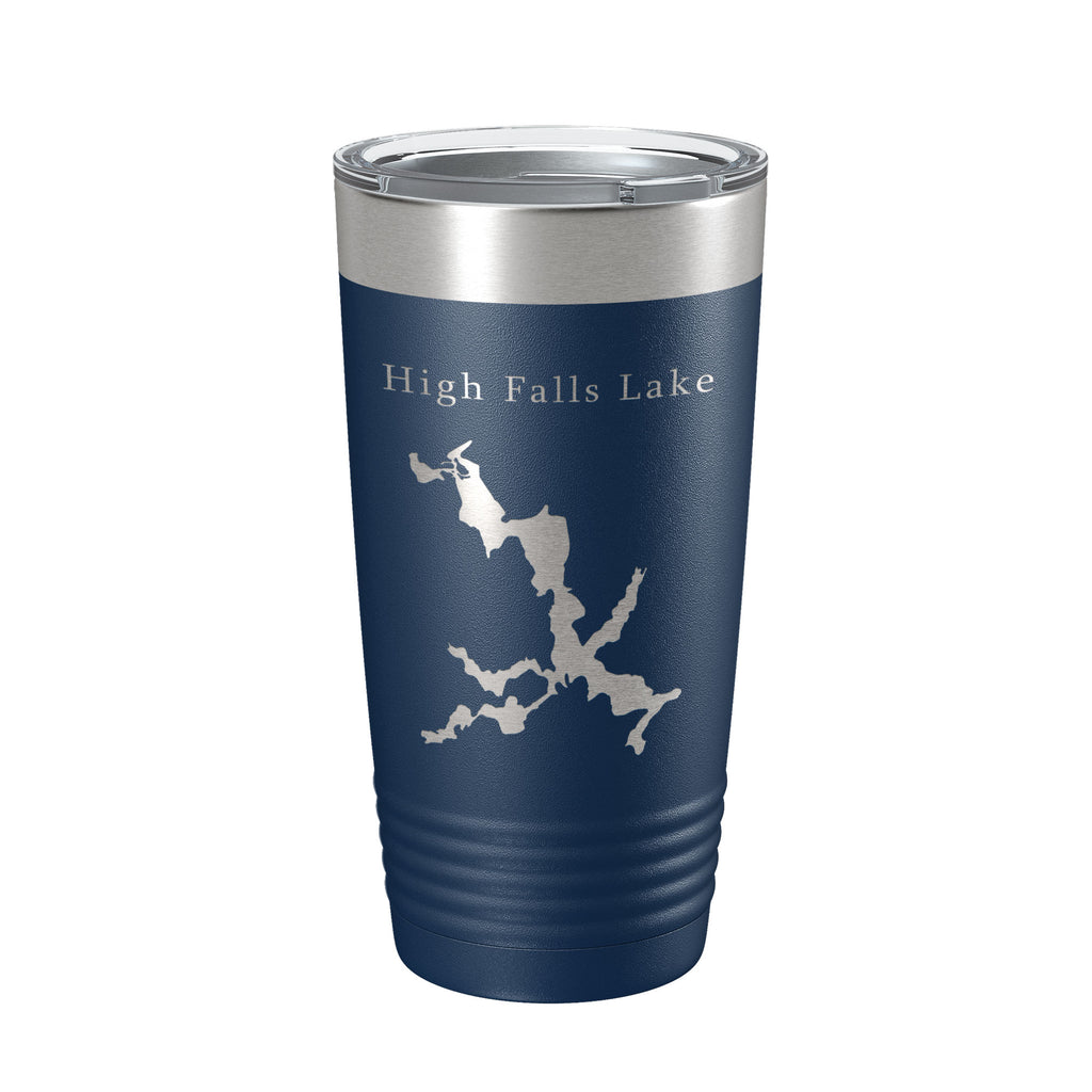 High Falls Lake Map Tumbler Travel Mug Insulated Laser Engraved Coffee Cup Georgia 20 oz