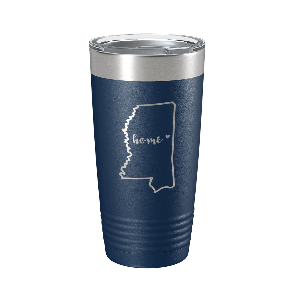 Mississippi Tumbler Home State Travel Mug Insulated Laser Engraved Map Coffee Cup 20 oz