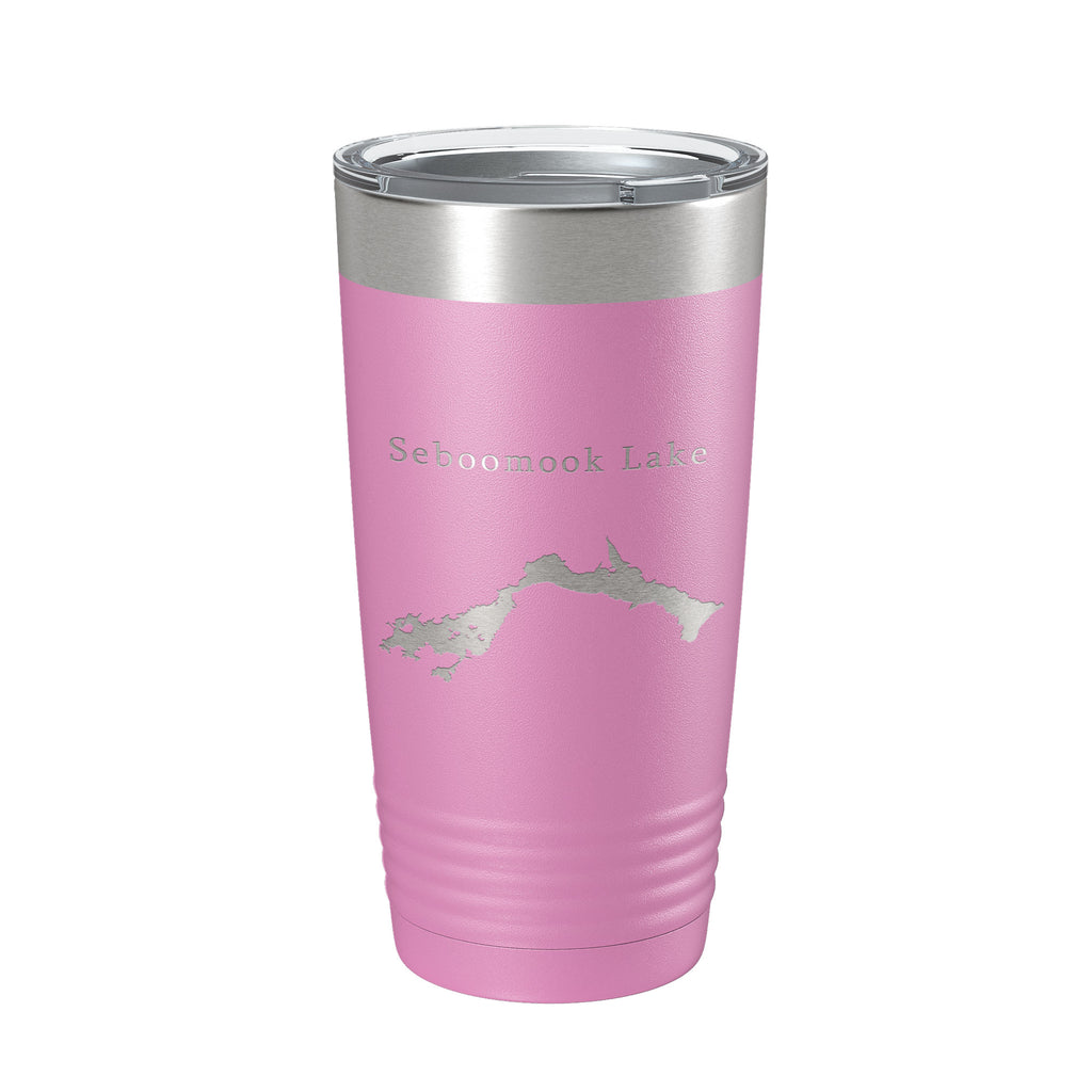 Seboomook Lake Map Tumbler Travel Mug Insulated Laser Engraved Coffee Cup Maine 20 oz