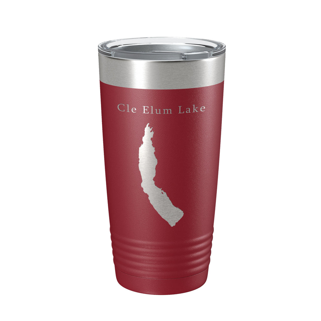 Cle Elum Lake Map Tumbler Travel Mug Insulated Laser Engraved Coffee Cup Washington 20 oz