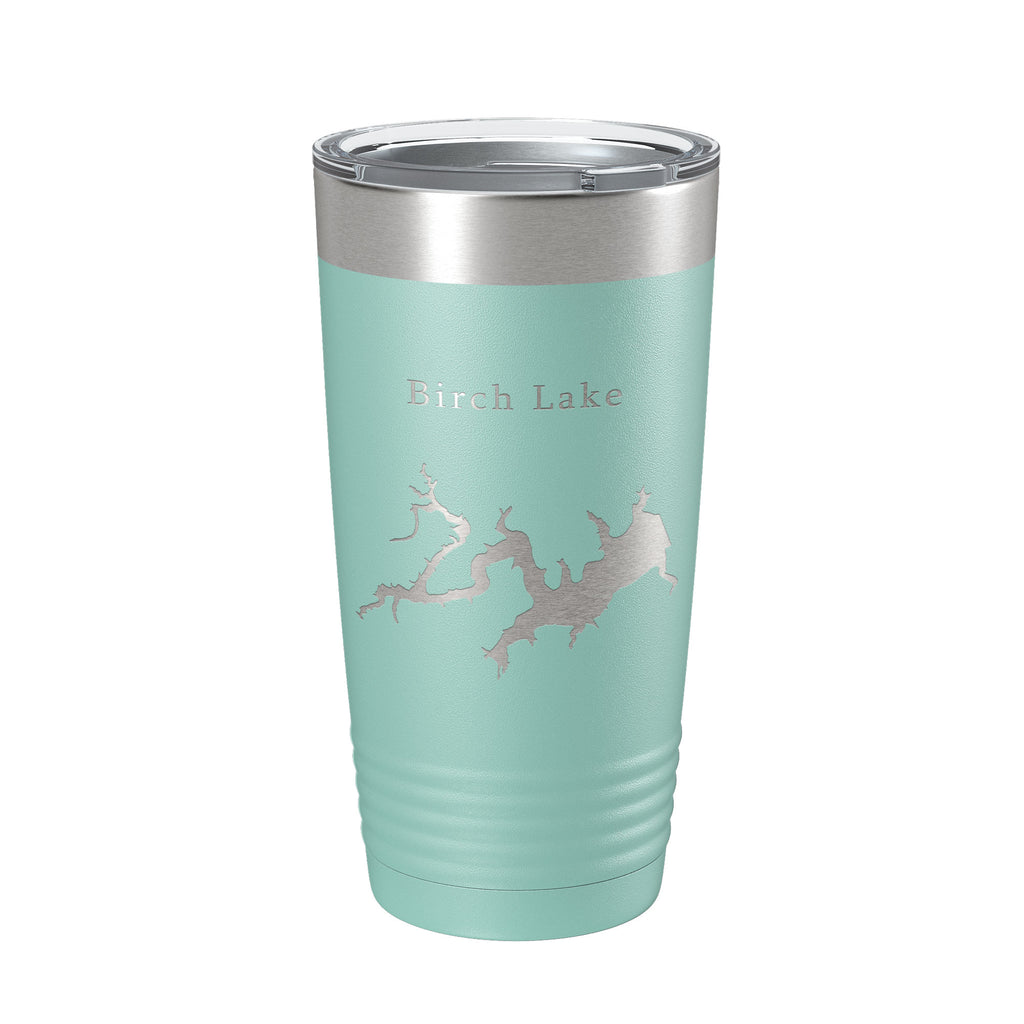 Birch Lake Map Tumbler Travel Mug Insulated Laser Engraved Coffee Cup Oklahoma 20 oz