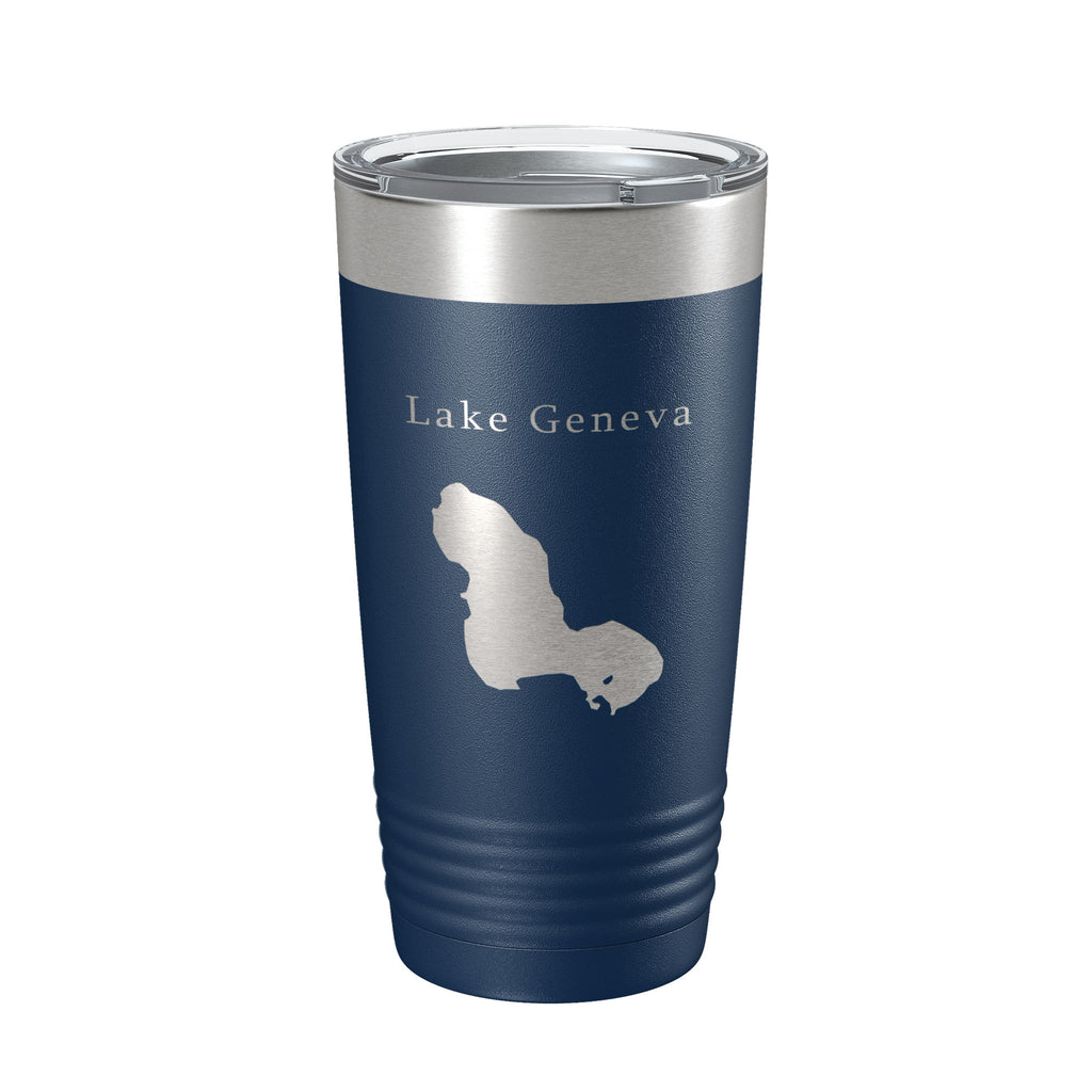 Lake Geneva Map Tumbler Travel Mug Insulated Laser Engraved Coffee Cup Florida 20 oz