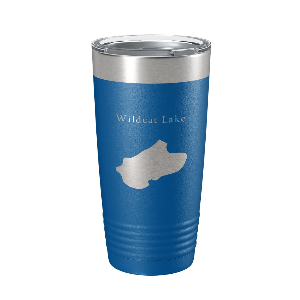 Wildcat Lake Map Tumbler Travel Mug Insulated Laser Engraved Coffee Cup Banner Elk North Carolina 20 oz