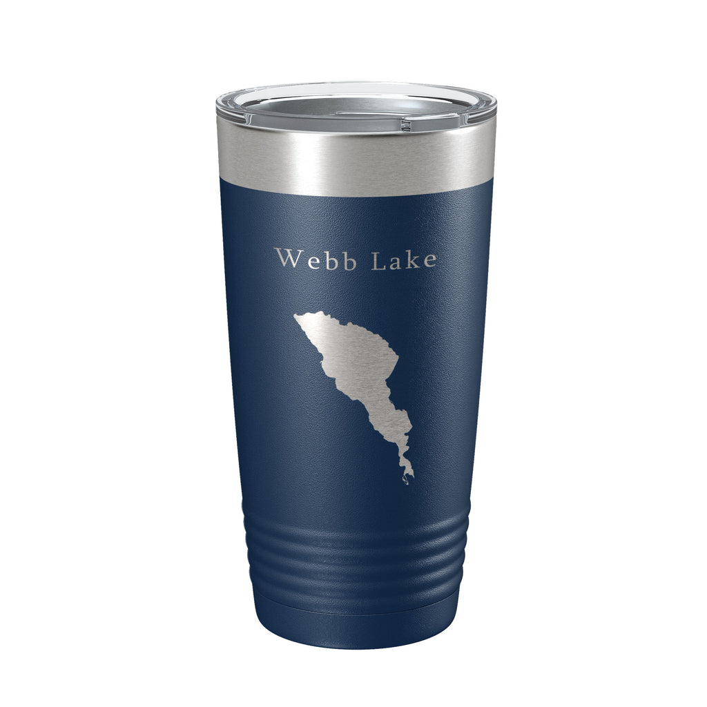 Webb Lake Map Tumbler Travel Mug Insulated Laser Engraved Coffee Cup Maine 20 oz
