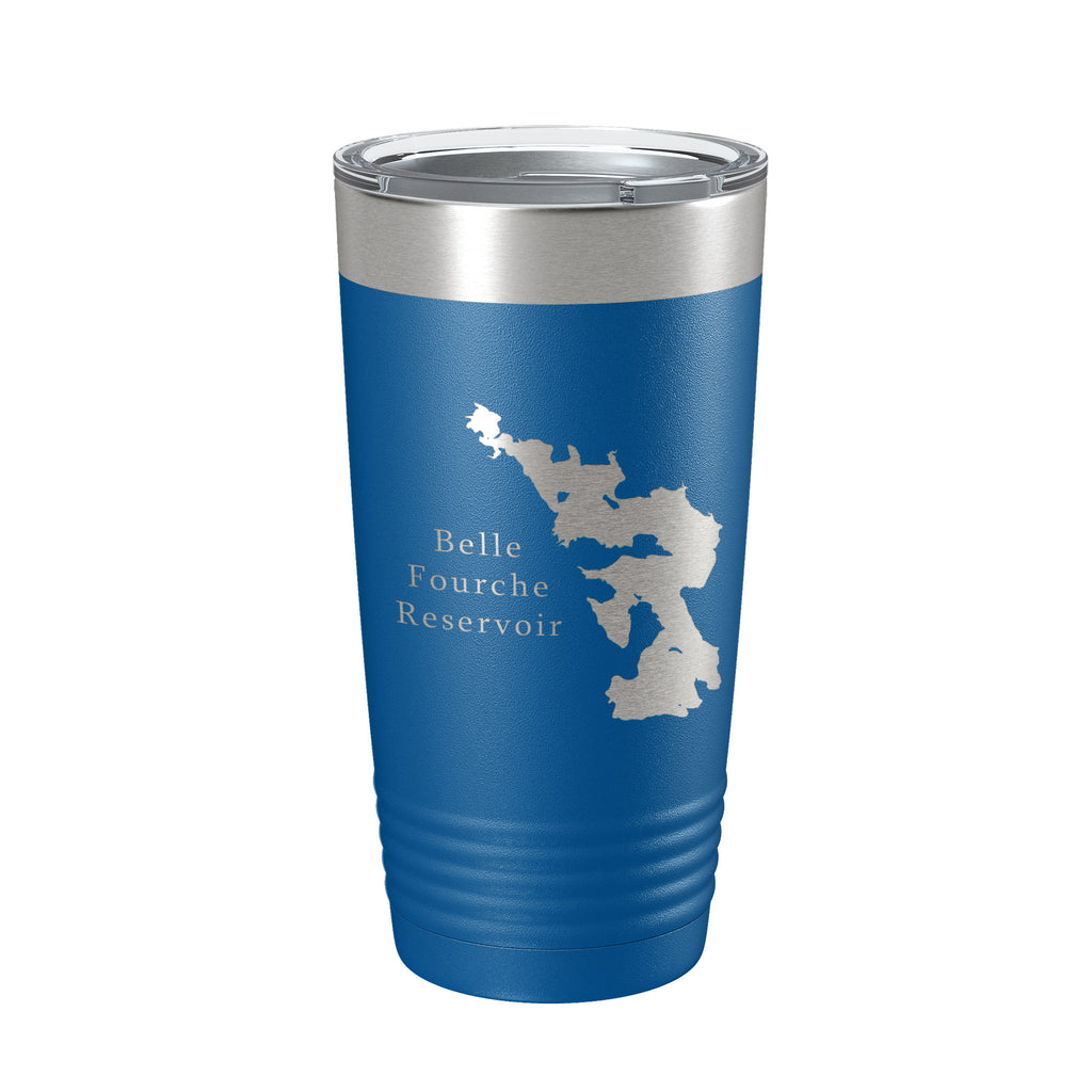 Belle Fourche Reservoir Tumbler Lake Map Travel Mug Insulated Laser Engraved Coffee Cup South Dakota 20 oz