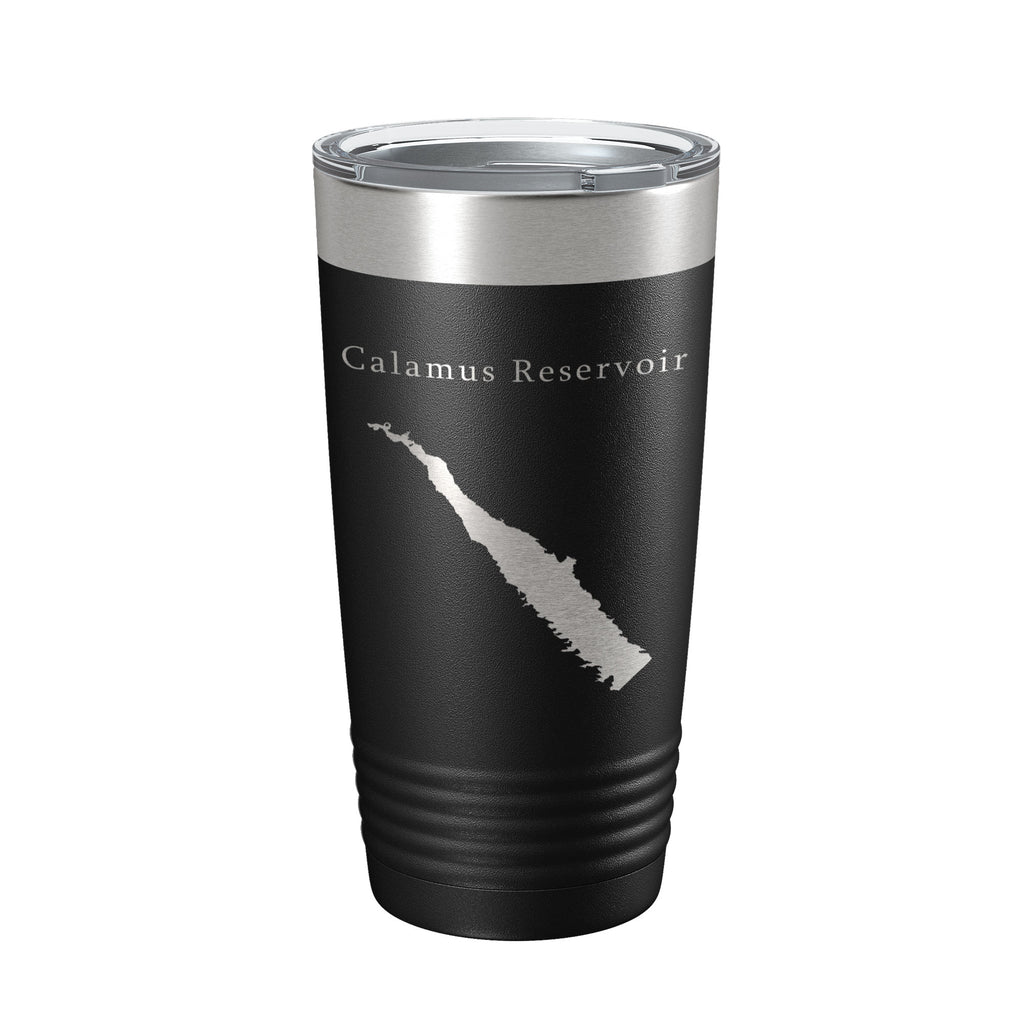 Calamus Reservoir Tumbler Lake Map Travel Mug Insulated Laser Engraved Coffee Cup Nebraska 20 oz