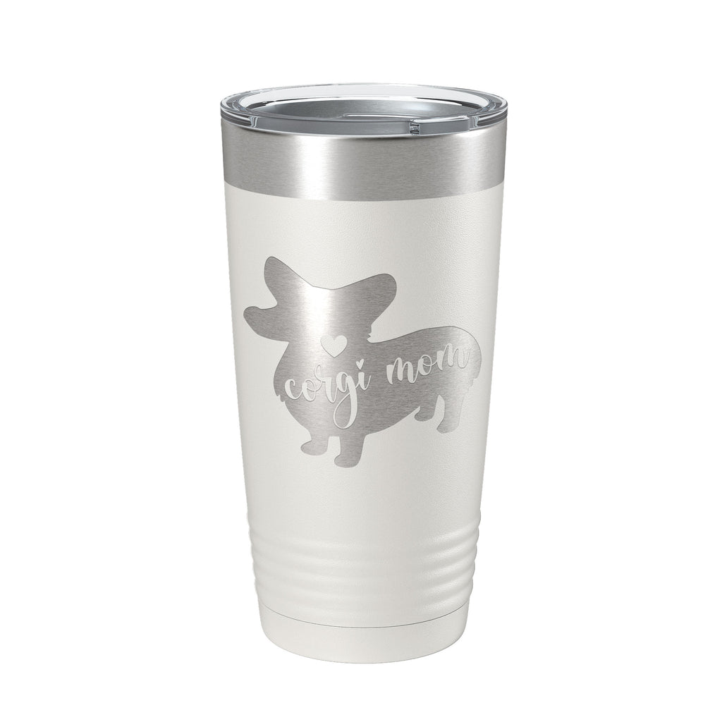 Corgi Mom Tumbler Dog Travel Mug Gift Insulated Laser Engraved Coffee Cup 20 oz