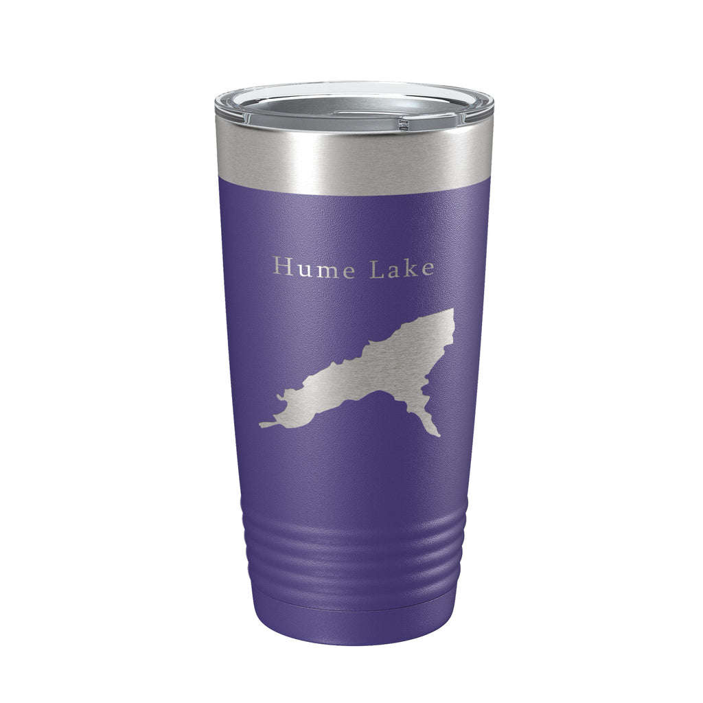 Hume Lake Map Tumbler Travel Mug Insulated Laser Engraved Coffee Cup California 20 oz