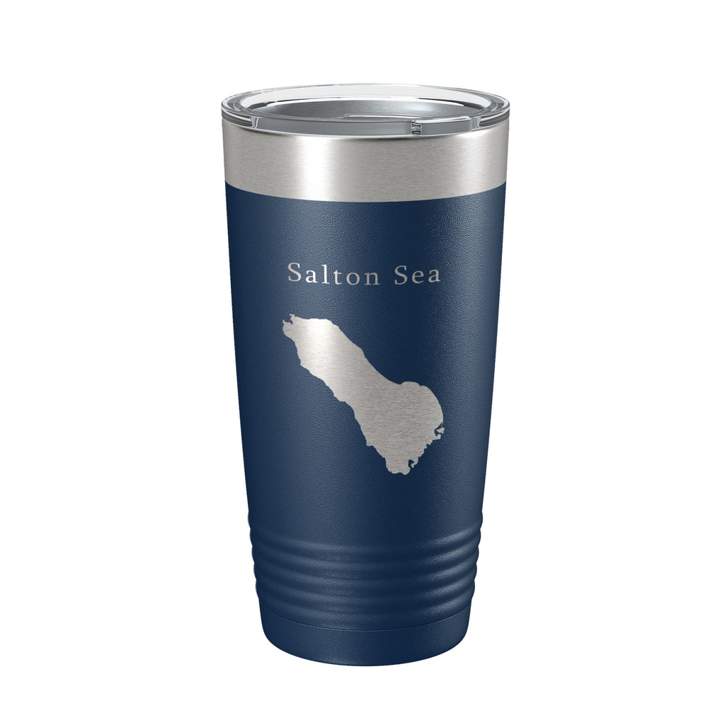 Salton Sea Tumbler Lake Map Travel Mug Insulated Laser Engraved Coffee Cup California 20 oz