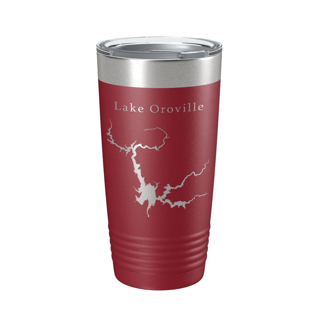 Lake Oroville Map Tumbler Travel Mug Insulated Laser Engraved Coffee Cup California 20 oz