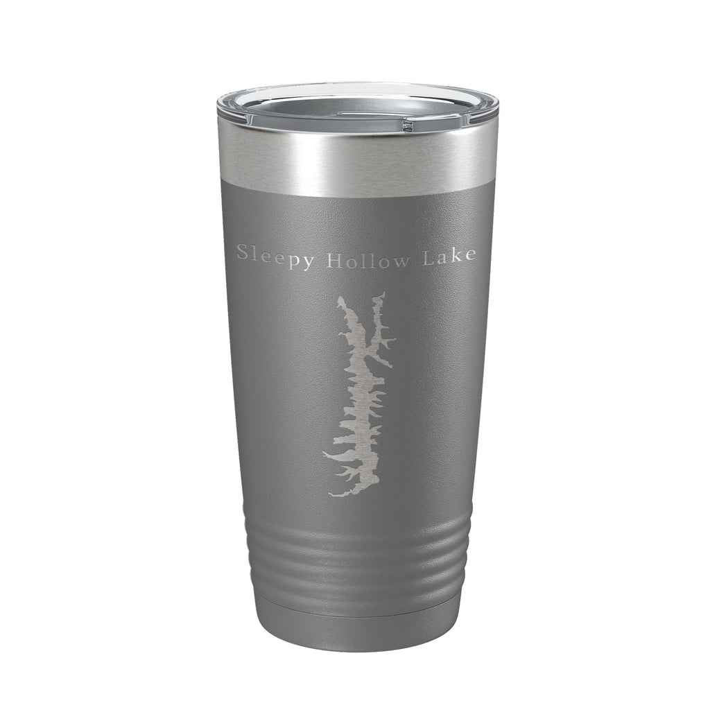 Sleepy Hollow Lake Map Tumbler Travel Mug Insulated Laser Engraved Coffee Cup New York 20 oz