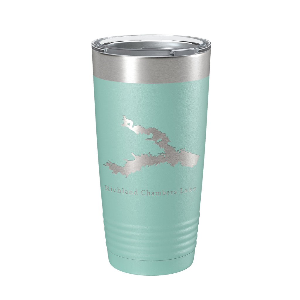 Richland Chambers Lake Reservoir Map Tumbler Travel Mug Insulated Laser Engraved Coffee Cup Texas 20 oz