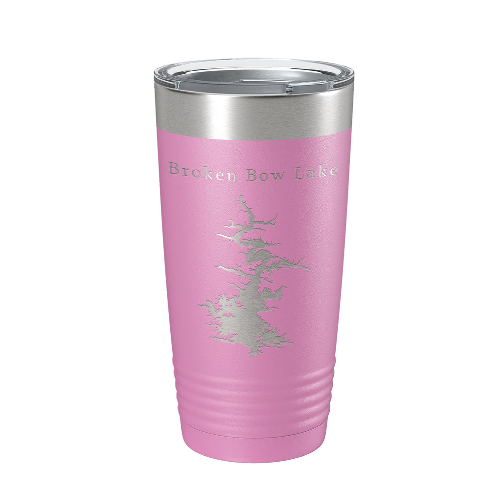 Broken Bow Lake Map Tumbler Travel Mug Insulated Laser Engraved Coffee Cup Oklahoma 20 oz
