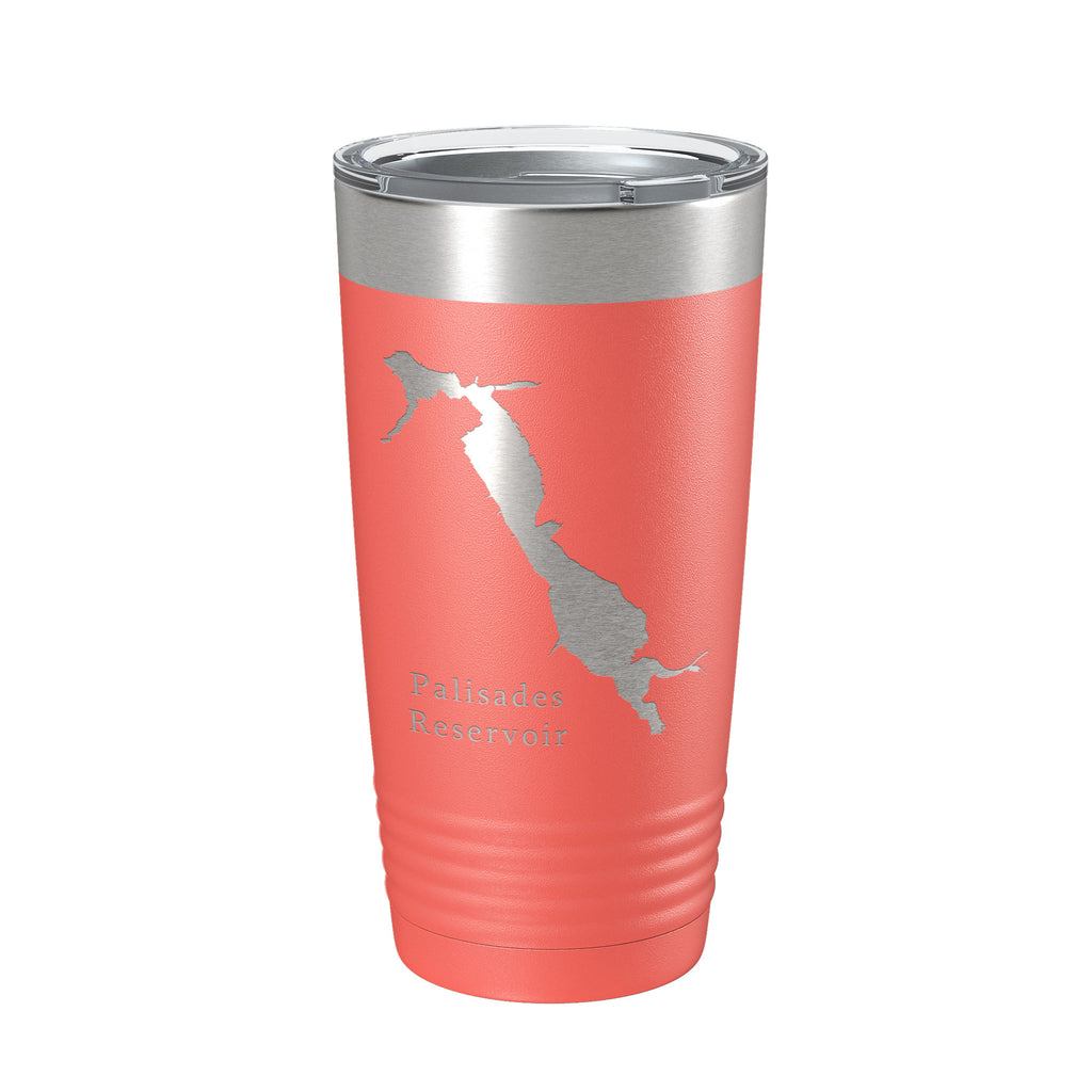 Palisades Reservoir Tumbler Lake Map Travel Mug Insulated Laser Engraved Coffee Cup Idaho Wyoming 20 oz
