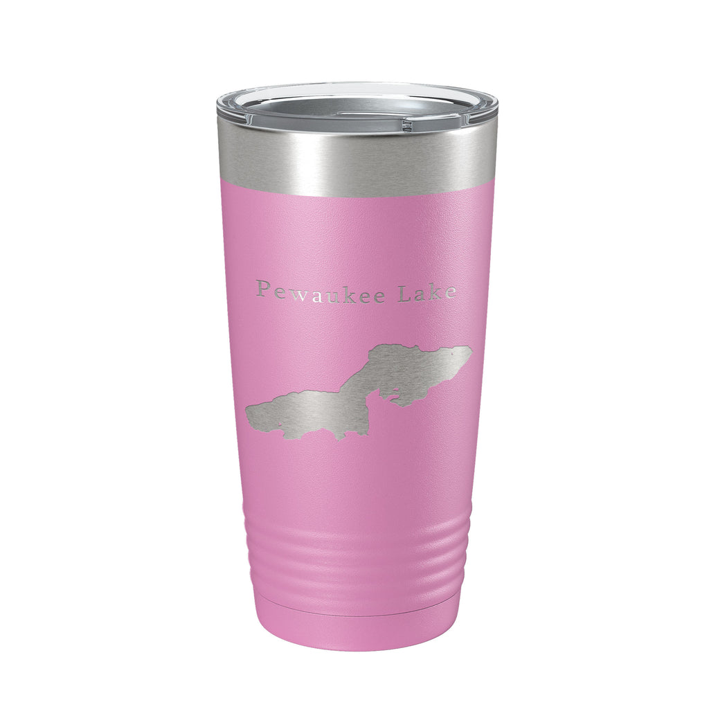 Pewaukee Lake Map Tumbler Travel Mug Insulated Laser Engraved Coffee Cup Wisconsin 20 oz