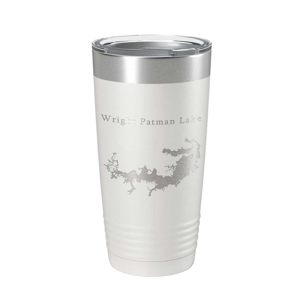 Wright Patman Lake Map Tumbler Travel Mug Insulated Laser Engraved Coffee Cup Texas 20 oz