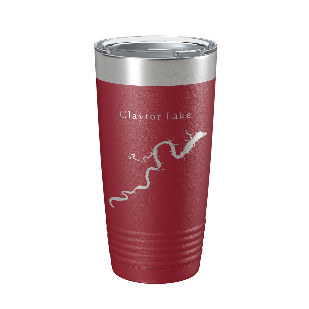 Claytor Lake Map Tumbler Travel Mug Insulated Laser Engraved Coffee Cup Virginia 20 oz