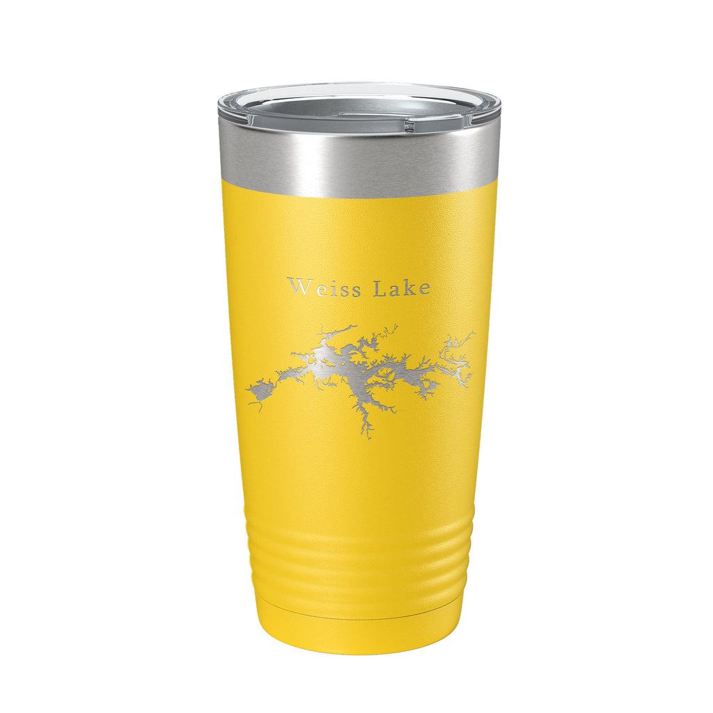 Weiss Lake Map Tumbler Travel Mug Insulated Laser Engraved Coffee Cup Alabama 20 oz