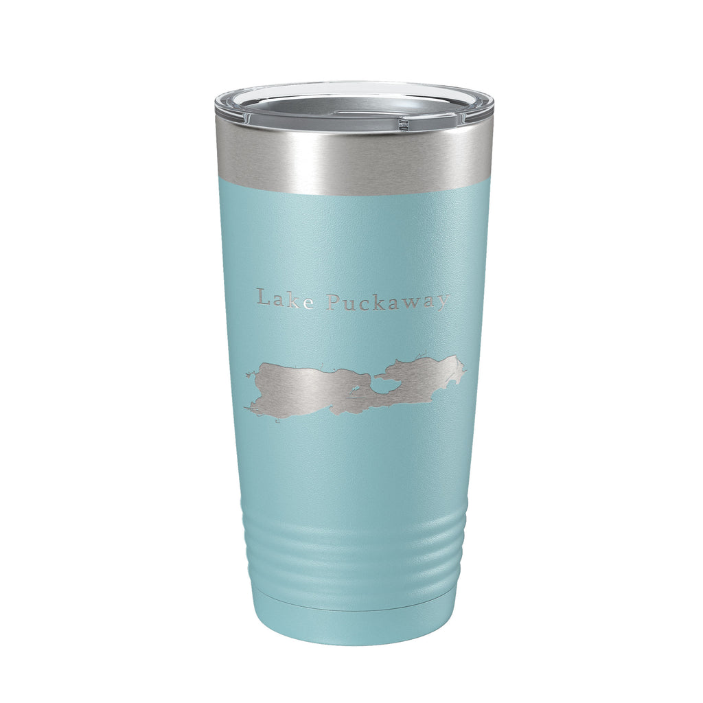 Lake Puckaway Map Tumbler Travel Mug Insulated Laser Engraved Coffee Cup Wisconsin 20 oz