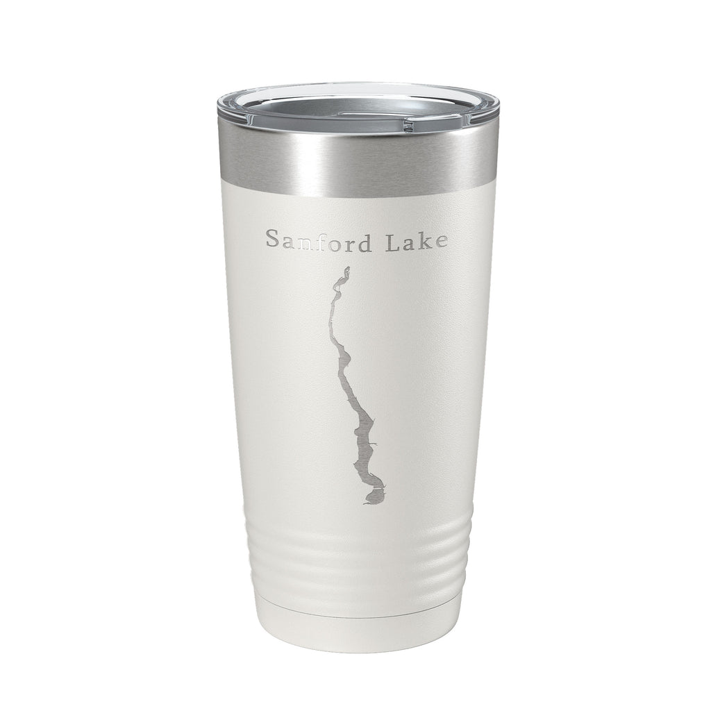 Sanford Lake Tittabawassee Map Tumbler Travel Mug Insulated Laser Engraved Coffee Cup Michigan 20 oz