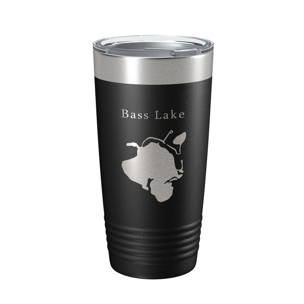 Bass Lake Map Tumbler Travel Mug Insulated Laser Engraved Coffee Cup Hamburg Township Huron River Chain of Lakes Michigan 20 oz
