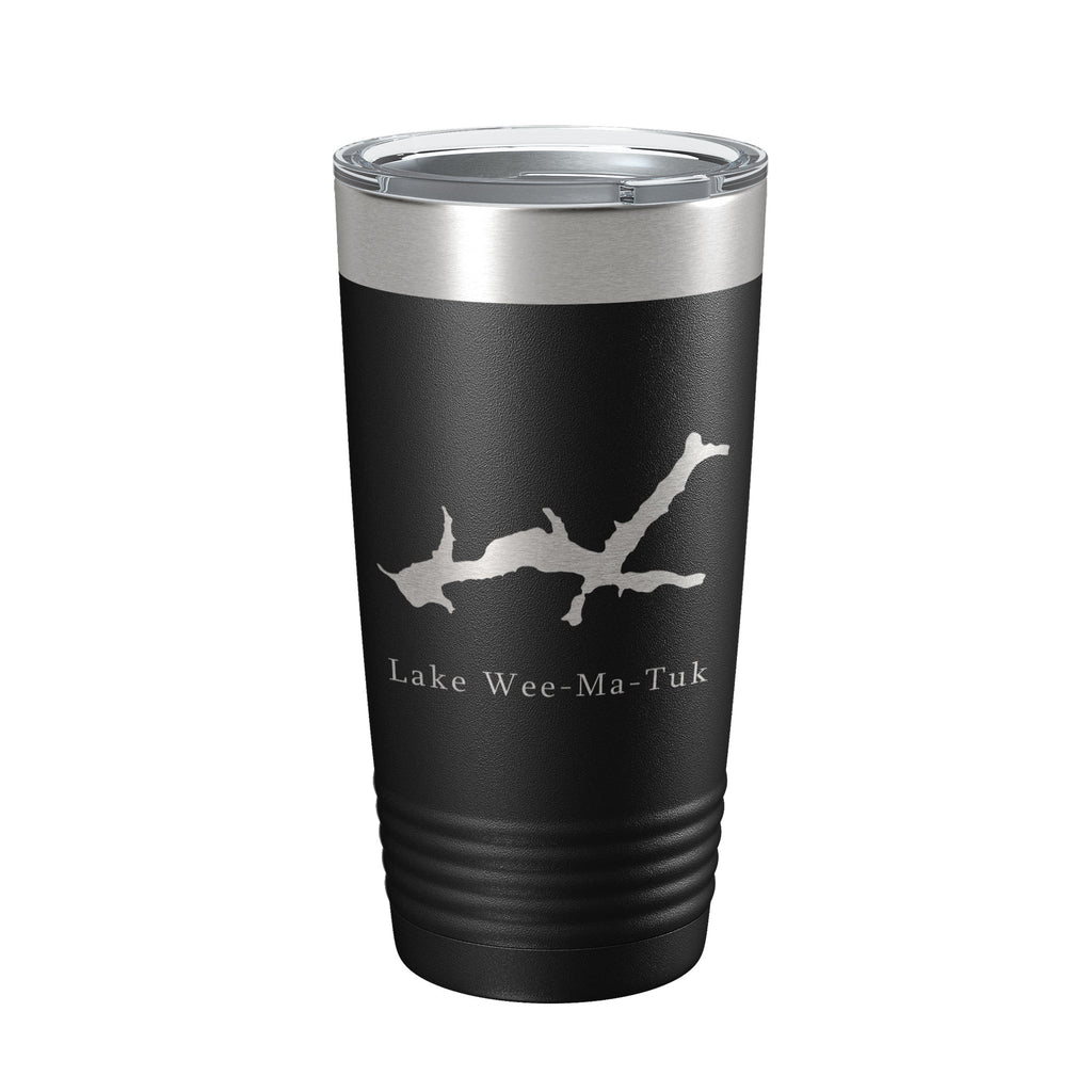 Lake Wee-Ma-Tuk Map Tumbler Travel Mug Insulated Laser Engraved Coffee Cup Illinois 20 oz