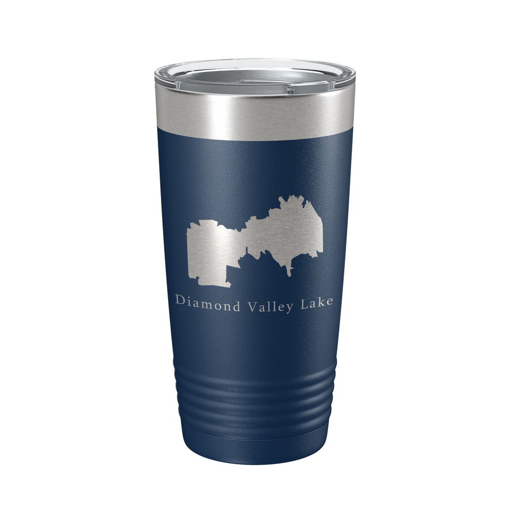 Diamond Valley Lake Map Tumbler Travel Mug Insulated Laser Engraved Coffee Cup California 20 oz