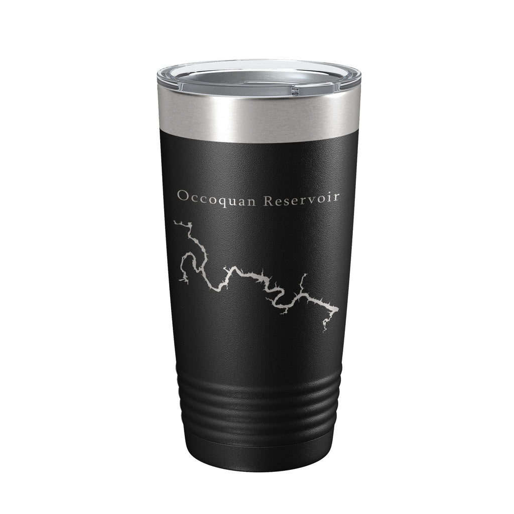 Occoquan Reservoir Tumbler Lake Map Travel Mug Insulated Laser Engraved Coffee Cup Fountainhead Regional Park Virginia 20 oz