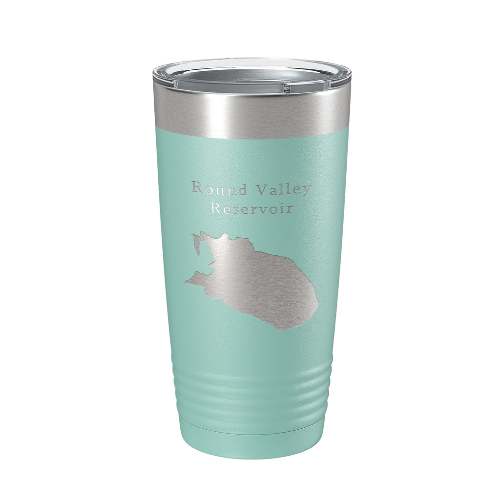 Round Valley Reservoir Tumbler Lake Map Travel Mug Insulated Laser Engraved Coffee Cup New Jersey 20 oz
