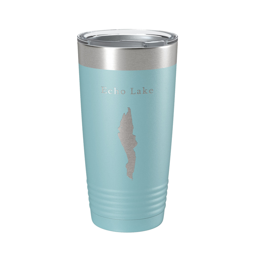 Echo Lake Map Tumbler Travel Mug Insulated Laser Engraved Coffee Cup Acadia Maine 20 oz