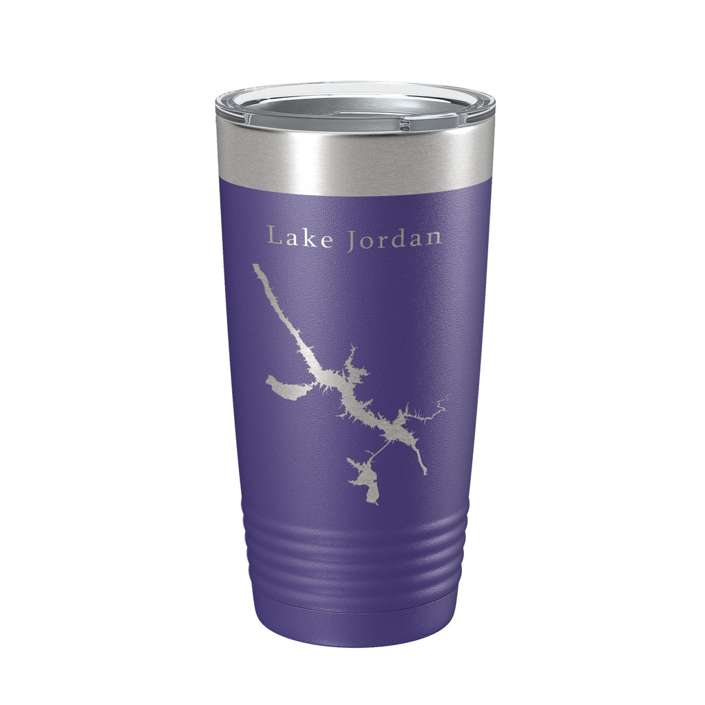 Lake Jordan Map Tumbler Travel Mug Insulated Laser Engraved Coffee Cup Alabama 20 oz