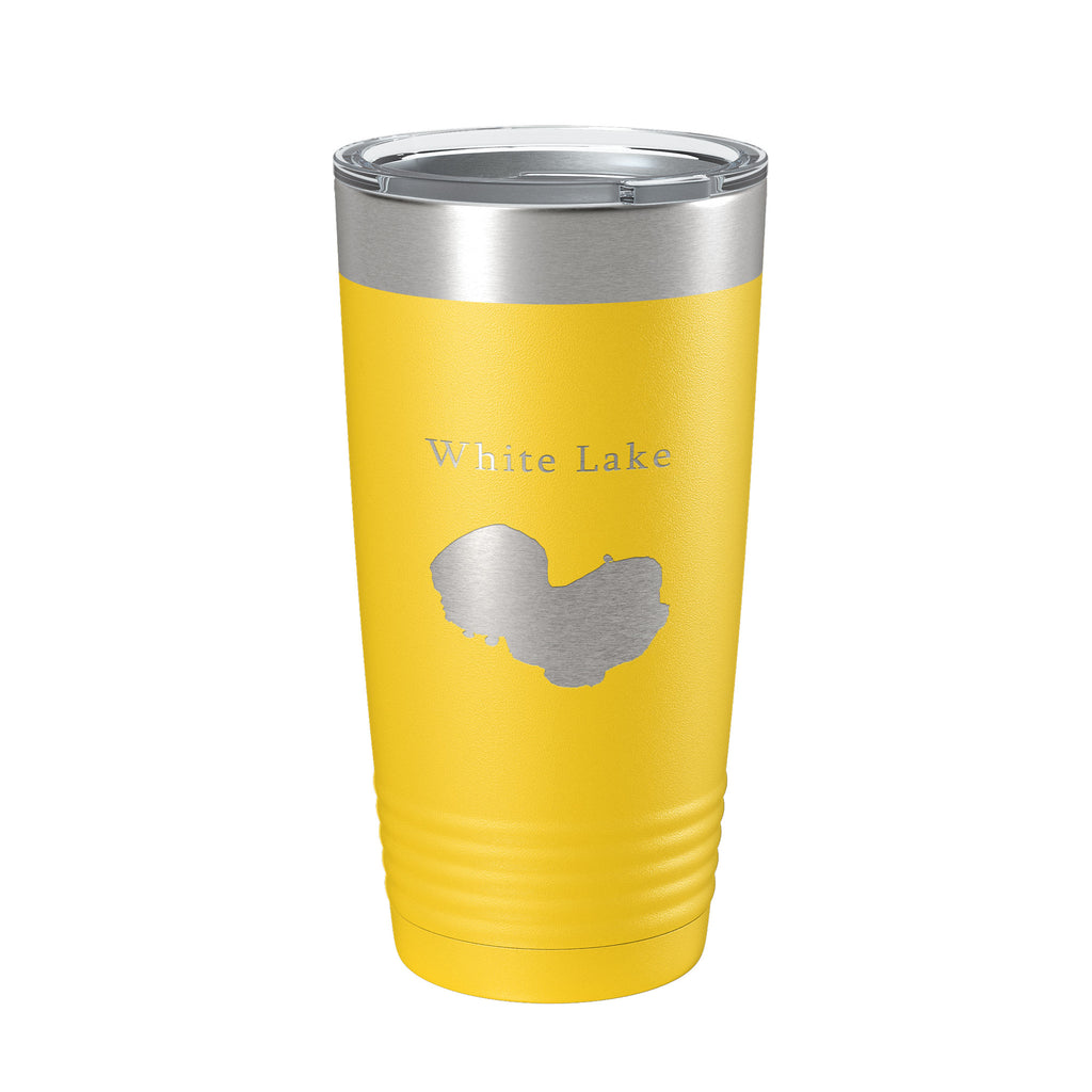 White Lake Map Tumbler Travel Mug Insulated Laser Engraved Coffee Cup Louisiana 20 oz