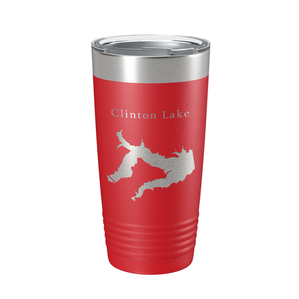 Clinton Lake Map Tumbler Travel Mug Insulated Laser Engraved Coffee Cup Kansas 20 oz